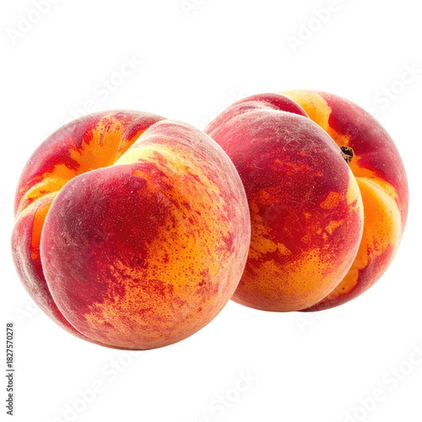 Obraz Ripe peaches display vibrant colors, textured skins on a black background