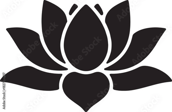 Fototapeta Elegant lotus flower vector illustration in a serene and peaceful style symbolizing purity and growth