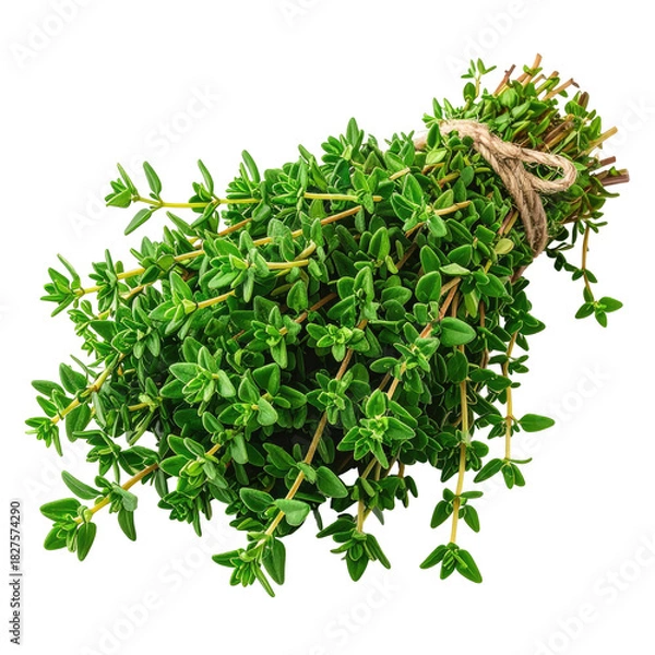 Obraz Thyme bunch tied with string, showing many small green leaves
