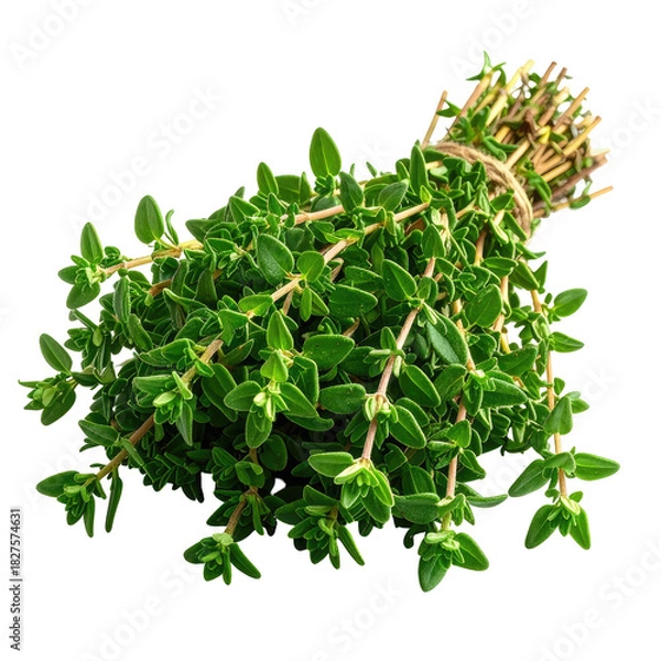 Obraz Fresh Thyme Bunch of vibrant green herb tied with a natural string