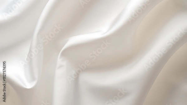 Obraz Soft white fabric texture with gentle folds. Vector
