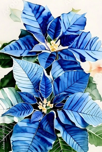 Fototapeta Two red poinsettia plants isolated on transparent background 