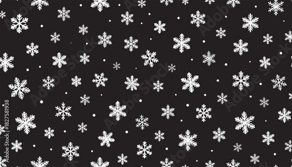 Obraz Snow flakes vector background. 
