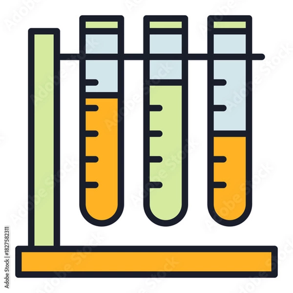 Fototapeta Test Tubes vector Science colored icon or symbol