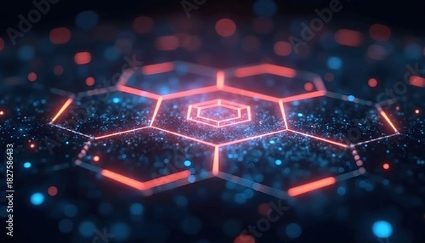 Fototapeta Futuristic Interstellar Design Of Illuminated Abstract Interfaces