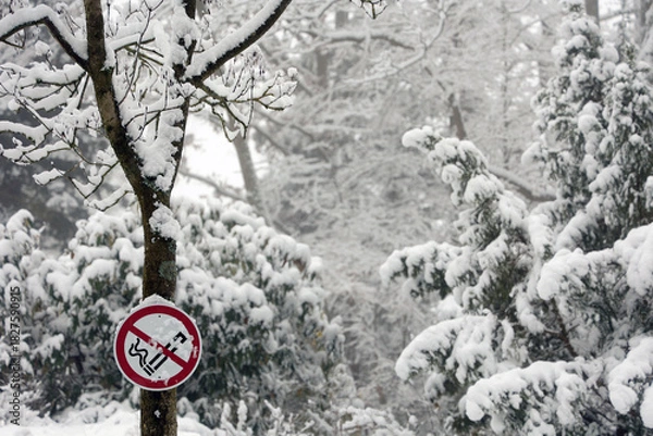 Obraz Winterlandschaft, Rauchverbot