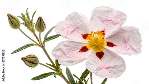 Obraz Rockrose flower botany white background