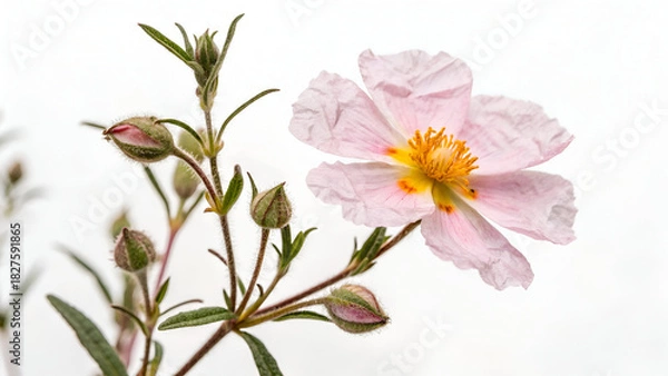 Obraz Rockrose flower botany white background