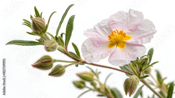 Obraz Rockrose flower botany white background