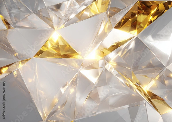 Obraz 宝石による金色とダイヤモンドの輝き　イメージ背景