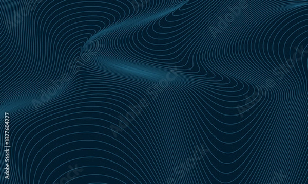 Obraz Abstract topographic map with blue lines.