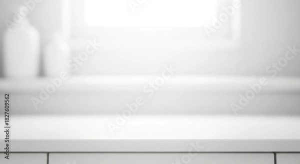 Obraz Foreground laundry counter with softened blur white