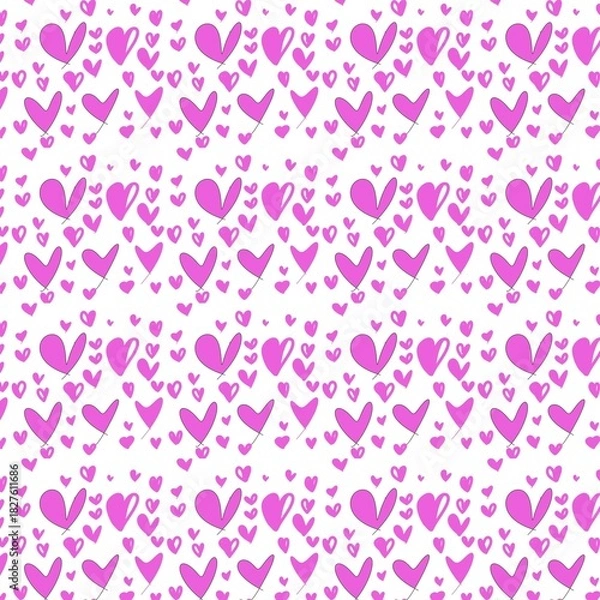 Fototapeta seamless pattern with hearts