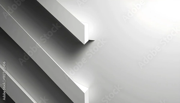 Fototapeta Minimal Black-and-White Structure Of Interlocking Square Forms