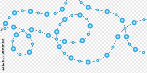 Fototapeta abstract blue network background with dots