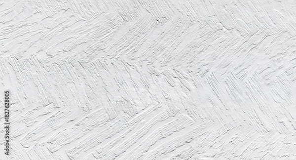 Obraz A clean white plaster wall texture featuring subtle rough patterns and soft diagonal strokes. Ideal for minimalist backgrounds, interior design concepts, architectural visuals.