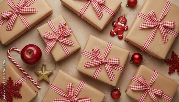 Obraz Christmas gift border flatlay2 flatlay2 flatlay2 flatlay2 flatlay2