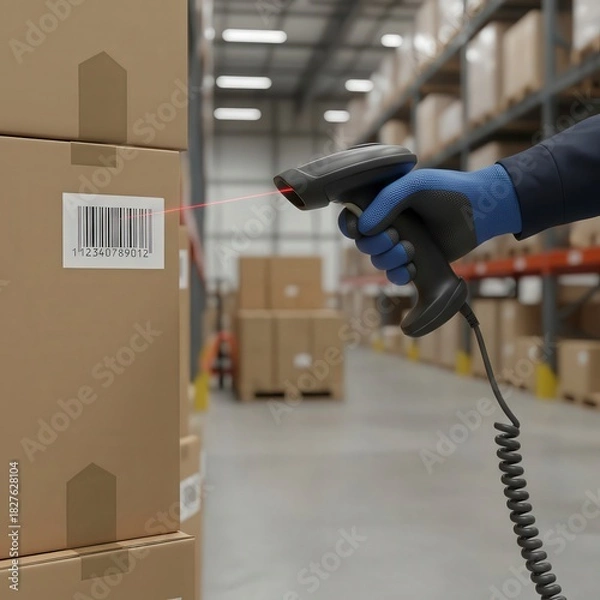 Obraz Warehouse scanning barcode barcode barcode barcode barcode barcode