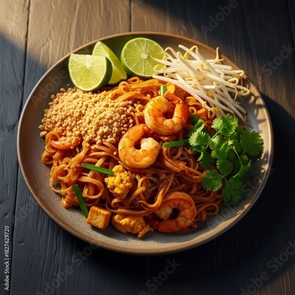 Obraz Spaghetti with shrimp