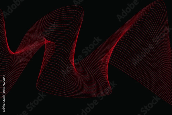 Obraz Abstract red wave background