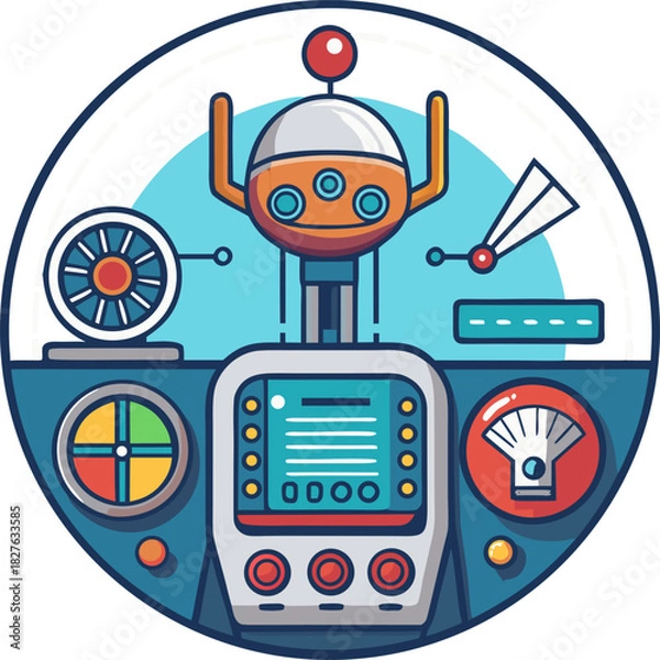 Obraz only Autopilot System vector