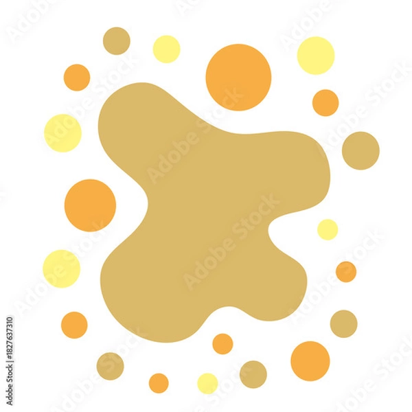 Obraz Muted Color Round Splatter with Small Circle Abstract Graphic Element