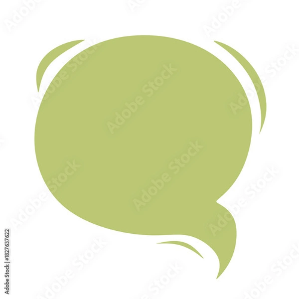 Obraz Simple Handdrawn Speech Bubble Balloon Shape Icon in Light Green Color