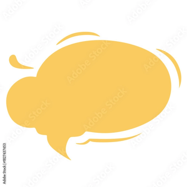 Obraz Doodle Handdrawn Speech Bubble Shape with Lines Communication Element