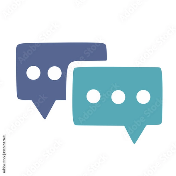 Obraz Flat Rounded Corner Chat Bubble Message Notification Icon Element