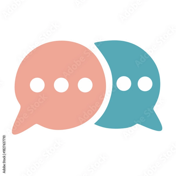 Obraz Simple Flat Style Conversation Bubble Communication Element Minimalist Graphic