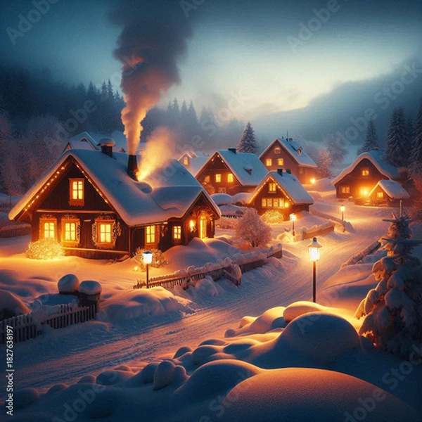 Obraz sunset in the mountains