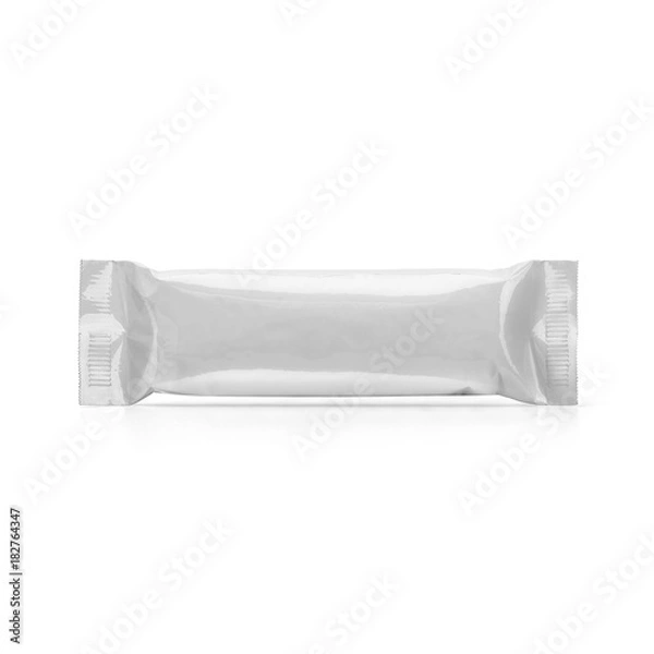 Obraz White Blank Chocolate Bar snack bag isolated on white background. Packaging template mockup collection. With clipping Path included.
