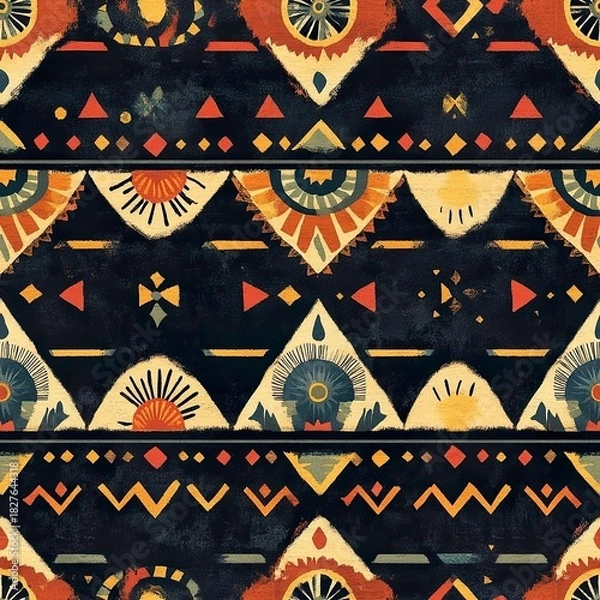 Obraz Vintage Egyptian Tribal Pattern Seamless Tileable Design #2