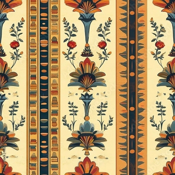 Obraz Ancient Egyptian Tile Motif Seamless Pattern #1