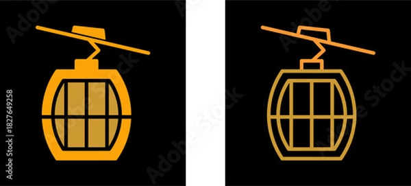 Fototapeta Cable Car Vector Icon