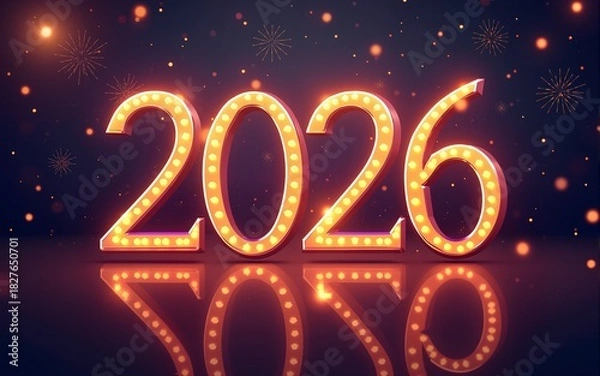 Fototapeta 2026 Happy New Year club poster Background for your Flyers and Greetings Card graphic or new year themed party invitations. abstract vector illustration design. High quality