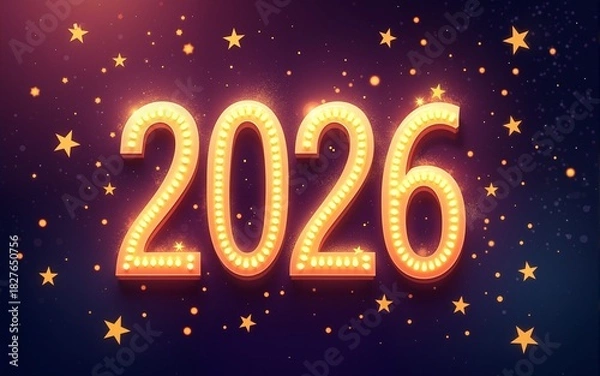 Fototapeta 2026 Happy New Year club poster Background for your Flyers and Greetings Card graphic or new year themed party invitations. abstract vector illustration design. High quality