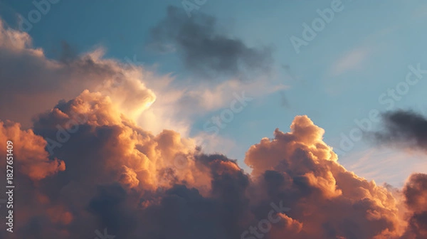 Obraz fire in the clouds ai genrative