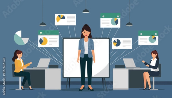 Fototapeta Business Presentation Team Collaboration and Strategy for Success in the Workplace