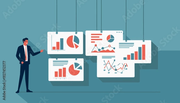 Fototapeta Business Presentation Analysis of Financial Data and Investment Strategies