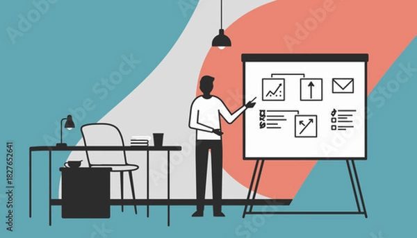 Fototapeta Business Presentation A Simplified Approach to Visual Communication for Success