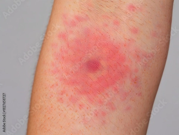 Obraz Close-up of Skin Rash and Bruising on Leg