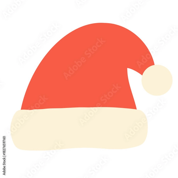 Fototapeta Festive Cap: A vibrant red cap, synonymous with the holiday season, complete with a fluffy white trim and a playful pom-pom, epitomizing the spirit of warmth and merriment.