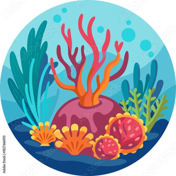 Obraz Coral reef vector icon