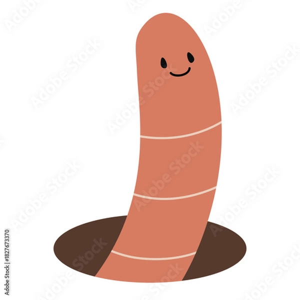 Obraz Earthworm Character Worm Compost Farm