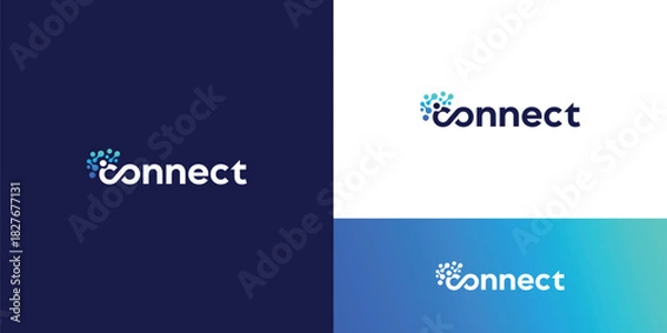 Obraz creative connection logo molecule icon vector illustration