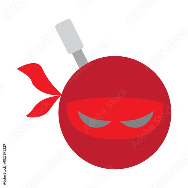 Fototapeta Ninja Symbol Vector Flat Icon Design