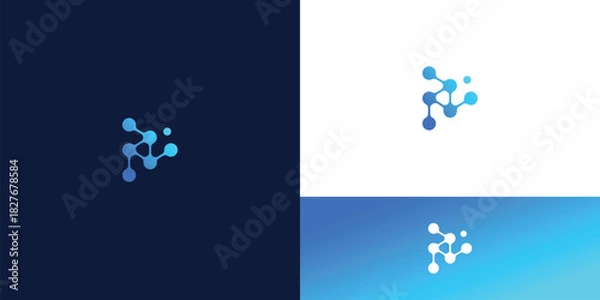 Obraz abstact  technology connection logo design 