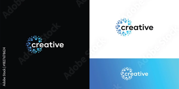 Obraz abstract connection innovation digital tech logo design 