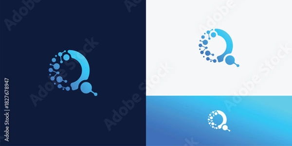 Obraz digital technology network, global solution idea , logo design template.